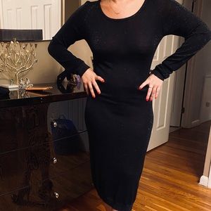 Midi black shimmery dress